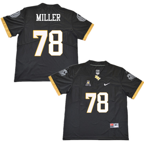 Men #78 Wyatt Miller UCF Knights College Football Jerseys Sale-Black